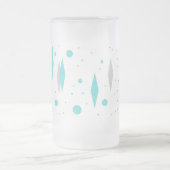 Retro Türkis-Diamant u. Sternexplosion-Tasse Mattglas Bierglas (Mittel)