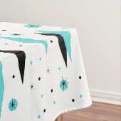 Retro Türkis-Diamant-u. Sternexplosion-Tischdecke Tischdecke (Beispiel)