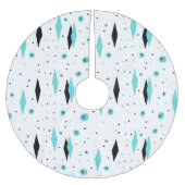 Retro Türkis-Diamant-Weihnachtsbaum-Rock Polyester Weihnachtsbaumdecke (Vorderseite)