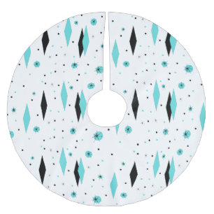 Retro Türkis-Diamant-Weihnachtsbaum-Rock Polyester Weihnachtsbaumdecke