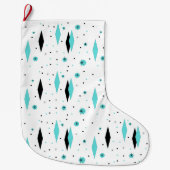 Retro Türkis-Diamant-WeihnachtsStrumpf Großer Weihnachtsstrumpf (Vorderseite)