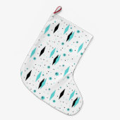 Retro Türkis-Diamant-WeihnachtsStrumpf Großer Weihnachtsstrumpf (Vorderansicht (hängend))