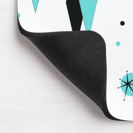 Retro Türkis-Diamanten u. Sternexplosionen Mousepad (Ecke)