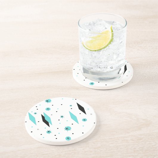 Retro Türkis-Diamanten u. Untersetzer (Seite)