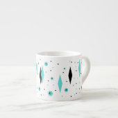 Retro Türkis-Diamantenu. Espressotasse (Vorderseite Rechts)