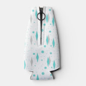 Retro Türkis Diamond & Sternexplosion Flasche Cool Flaschenkühler (Rückseite)