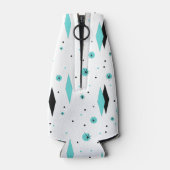 Retro Türkis Diamonds & Sternexplosion Flasche Coo Flaschenkühler (Rückseite)