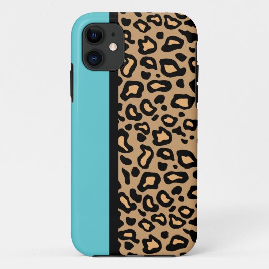 Retro Türkis Leopard Print iPhone Geschenk Case-Mate iPhone Hülle (Rückseite)