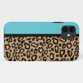 Retro Türkis Leopard Print iPhone Geschenk Case-Mate iPhone Hülle (Rückseite (Horizontal))