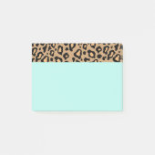 Retro Türkis Office Leopard Print Post - Hinweise Post-it Klebezettel (Vorderseite)