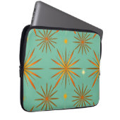 Retro Türkis Orange Sternenexplosion Muster Laptopschutzhülle (Vorne Rechts)