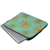 Retro Türkis Orange Sternenexplosion Muster Laptopschutzhülle (Vorne Knopf)