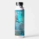 Retro Türkis Paint and Rust Abstrakt Trinkflasche (Links)
