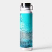 Retro Türkis Paint and Rust Abstrakt Trinkflasche (Rückseite)