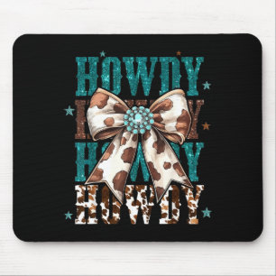 Retro Türkis Rindsleder Howdy Cowgirl Bogen Land Mousepad