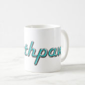 Retro Türkis Southpaw Kaffeetasse (VorderseiteRechts)