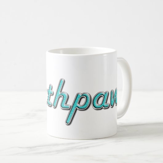 Retro Türkis Southpaw Kaffeetasse (VorderseiteRechts)