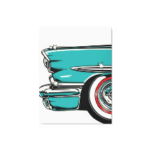 Retro Türkis Sportwagen Front Pop-Art-Illustration