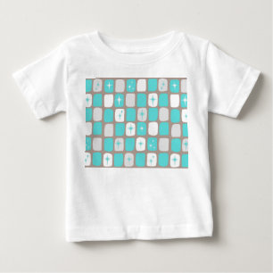 Retro Türkis Sternenexplosionen Baby T-Shirt
