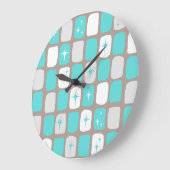 Retro Türkis-Sternexplosion-runde Uhr (Winkel)