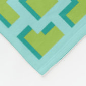 Retro Türkis und grüner Trellis Fleece Blanket (Ecke)