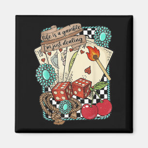 Retro Türkis Western Wilder Westen Cowboy Cowgirl Magnet