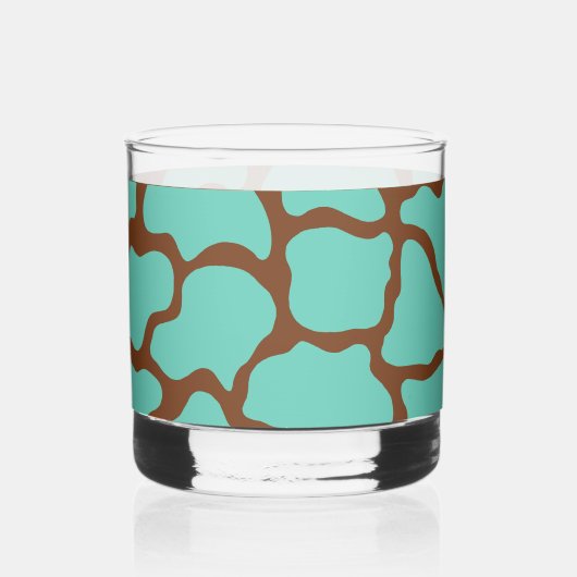 Retro-Türkises Glas-Muster Whiskyglas (Vorderseite)