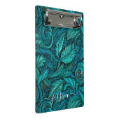 Retro türkisfarbene Schriftzeichen Mini Klemmbrett (Schrägansicht)