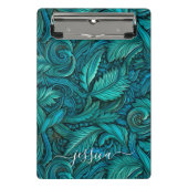 Retro türkisfarbene Schriftzeichen Mini Klemmbrett (Vorderseite)