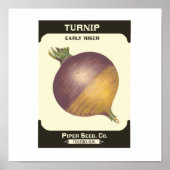Retro Turnip Gemüsepackung Plakat drucken (Vorne)