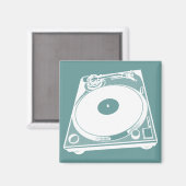 Retro-Turntable Graphic in White Magnet (Vorderseite/Rückseite)