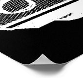 Retro-Turntable Graphic in White Poster (Ecke)