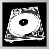 Retro-Turntable Graphic in White Poster (Vorne)