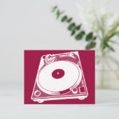Retro-Turntable Graphic in White Postkarte (Stehend Vorderseite)