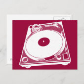 Retro-Turntable Graphic in White Postkarte (Vorne/Hinten)