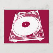 Retro-Turntable Graphic in White Postkarte (Vorderseite)