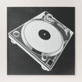 Retro-Turntable Graphic in White Puzzle (Vertikal)