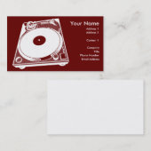 Retro-Turntable Graphic in White Visitenkarte (Vorne/Hinten)