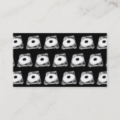 Retro-Turntable Graphic in White Visitenkarte (Rückseite)