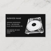 Retro-Turntable Graphic in White Visitenkarte (Vorderseite)