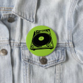 Retro-Turntable Schwarz grafisch Button (Beispiel)