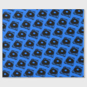 Retro-Turntable Schwarz grafisch Geschenkpapier (Flach)