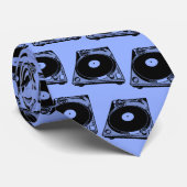 Retro-Turntable Schwarz grafisch Krawatte (Gerollt)