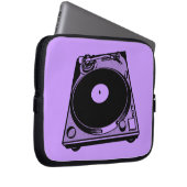 Retro-Turntable Schwarz grafisch Laptopschutzhülle (Vorne Rechts)