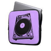 Retro-Turntable Schwarz grafisch Laptopschutzhülle (Vorderseite Links)