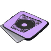 Retro-Turntable Schwarz grafisch Laptopschutzhülle (Vorne Knopf)