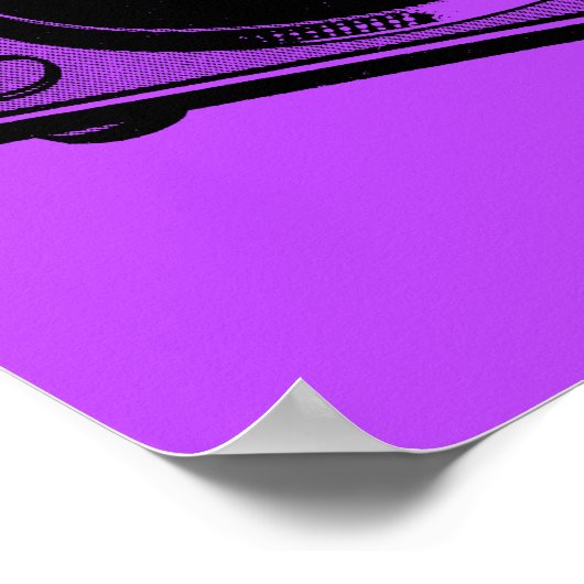 Retro-Turntable Schwarz grafisch Poster (Ecke)