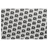 Retro-Turntable Schwarz grafisch Stoff (Fat Quarter (45,7 x 55,9 cm))