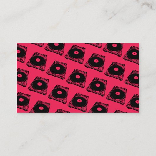 Retro-Turntable Schwarz grafisch Visitenkarte (Rückseite)