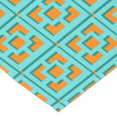 Retro Turquoise and Orange Trellis Table Runner Großer Tischläufer (Ecke)